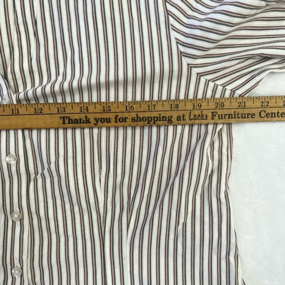 Croft & Barrow Striped 3/4 Sleeve‎ Collared Stretch Button Up Shirt Sz L EUC - Picture 6 of 7